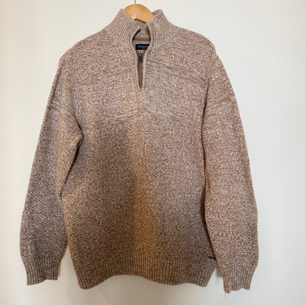 100% Cotton, Men’s Quarter-ZipSweater, XL, - Project Raw -Textured Grandpa Style